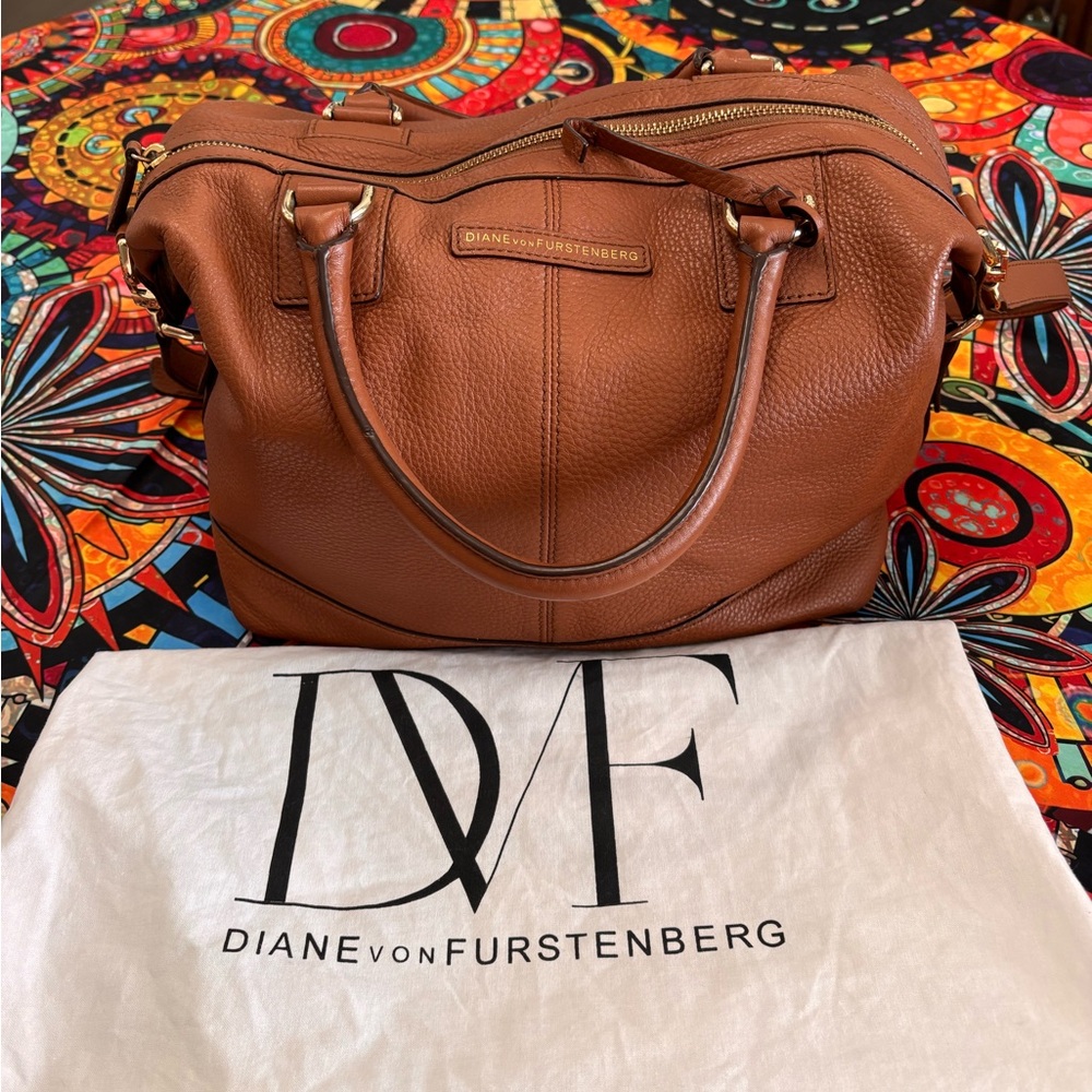Diane Von Furstenberg Authentic Leather Satchel/ Shoulder Bag